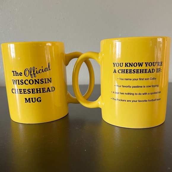 Set of 2 of The Official Wisconsin Cheesehead Mug ~ Cheese ~ Souvenir - Picture 1 of 8